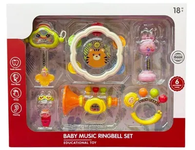 Set de zornăitoare pentru bebeluși Raya Toys - Set Baby Music Ringbell, 6 buc.