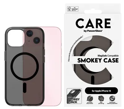 Husa CARE - Smokey, iPhone 15, MagSafe, negru