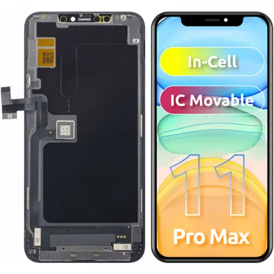 Display cu Touchscreen JK pentru Apple iPhone 11 Pro Max, cu Rama, Versiune LCD In-Cell IC Movable, Negru