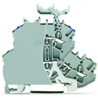 Double-deck terminal block; Ground conductor/through terminal block; PE/L; without marker carrier; for DIN-rail 35 x 15 and 35 x 7.5; 2.5 mm²; Push-in CAGE CLAMP®; 2,50 mm²; gray