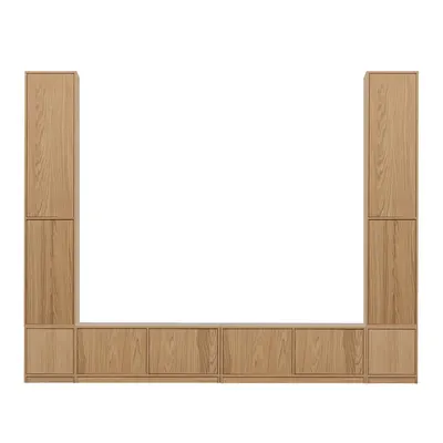 Set TV în culoare naturală cu aspect de lemn de stejar 300x243 cm Modulair – vtwonen