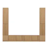 Set TV în culoare naturală cu aspect de lemn de stejar 300x243 cm Modulair – vtwonen