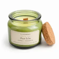 Lumânare parfumată din ceară de soia Plum Éclat - Prună și Trandafir 90 g - Verde salvie