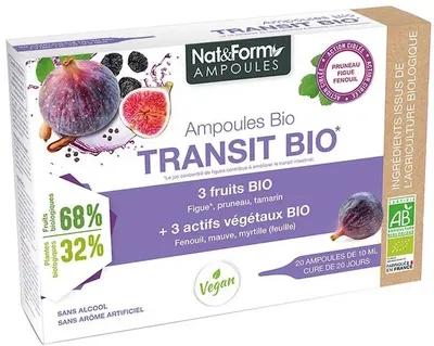Transit Bio Formula pentru peristaltism bun, 20 ampulete, Nat&Form