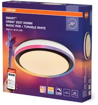 Plafonier inteligent Osram - Orbis RGB, 500 mm, dimabil, negru