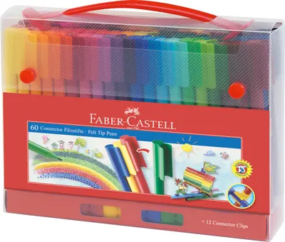 Carioci colorate Faber-Castell Connector - 60 bucati