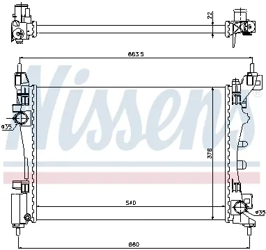 Radiator apa racire motor (transmisie automata manuala) FIAT FIORINO, GRANDE PUNTO, PUNTO, PUNTO EVO 1.2-1.4LPG dupa 2005