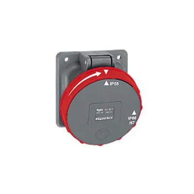 Panou montaj priza Hypra - IP66/67-55 - 380/415 V~ - 63 A - 3P+N+E - plastic