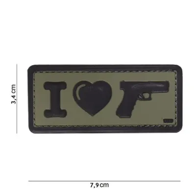Patch I Love Glock velcro 3D - Default Title