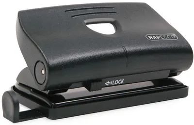 Perforator Rapesco - 820-P, pentru 12 file, negru