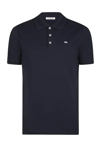 Tricou cu guler polo si model uni - Bleumarin
