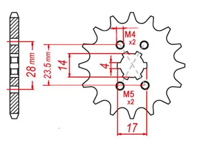 EMGO - Pinion (fata) 13013, 11 dinti - Mopedmotor Piaggio Derbi 00