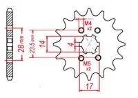 EMGO - Pinion (fata) 13013, 11 dinti - Mopedmotor Piaggio Derbi 00-