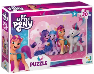 Puzzle pentru copii DoDo de 30 piese - Micul Ponei: Izi, Zip, Pip și Sani