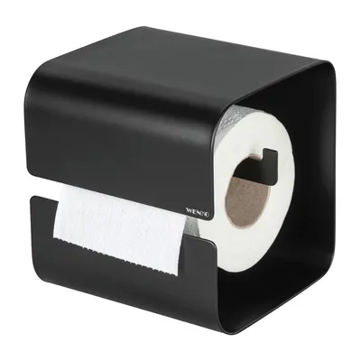 Suport pentru hârtie igienică negru autoadeziv cu Turbo-Loc din oțel Lizan – Wenko