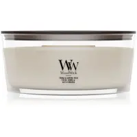 Woodwick Tonka & Almond Milk lumânare parfumată cu fitil din lemn 453.6 g