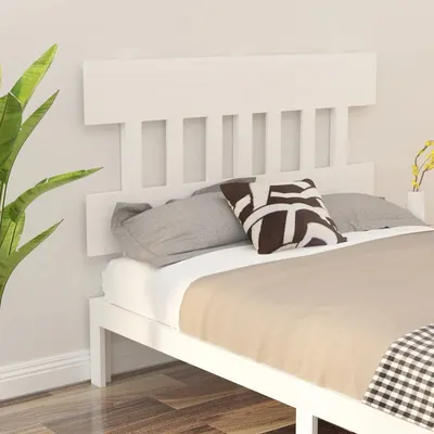 vidaXL Tăblie de pat, alb, 123,5x3x81 cm, lemn masiv de pin