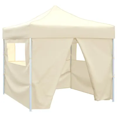 41464 vidaXL Cream Foldable Tent 3 x 3 m with 4 Walls