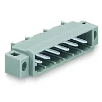 THT male header; 1.2 x 1.2 mm solder pin; angled; clamping collar; Pin spacing 5 mm; 14-pole; gray