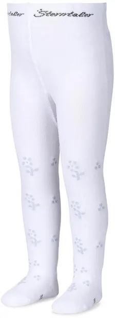 Dres pentru copii Sterntaler - Cu flori argintii, 74 cm, 6-9 luni, alb