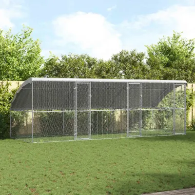 vidaXL Cușcă pentru pui 3 buc. Argintiu 600 x 200 x 200 cm