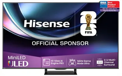 Televizor smart Hisense - 65U7Q_PRO, 65'', MiniLED PRO AI, 4K, 165Hz, HDR10+, Dolby Atmos, negru