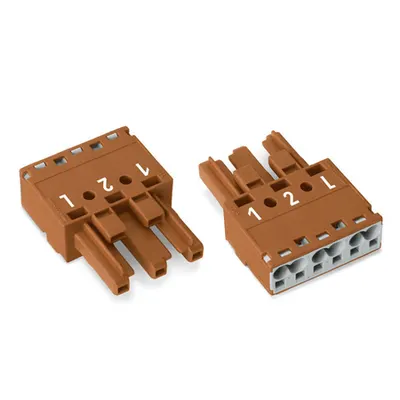 Socket; 3-pole; Cod. S; 4,00 mm²; brown