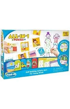 Set puzzle cu activitati educative. All-in-1 puzzle