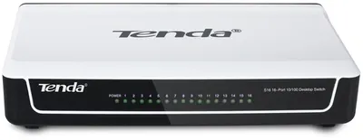 Comutator Tenda - S16, 16 porturi, alb/negru