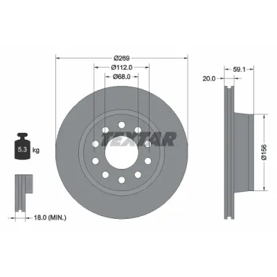 Disc frana TEXTAR 92068400