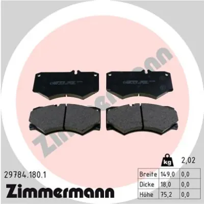 Set placute frana, frana disc ZIMMERMANN 29784.180.1
