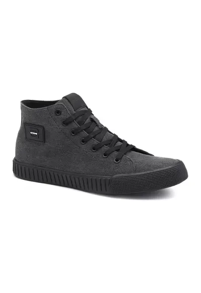 Pantofi sport din panza cu logo aplicat - Negru stins