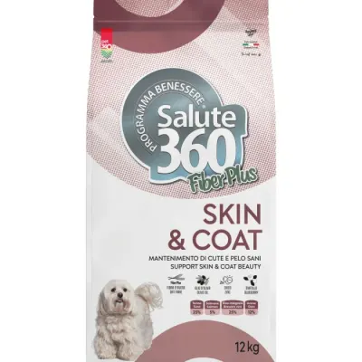Hrana uscata pentru caini Salute 360 Fiber Plus SkinCoat cu ton somon 12 kg