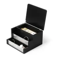 Organizator de baie negru mat din lemn Malibu – Umbra