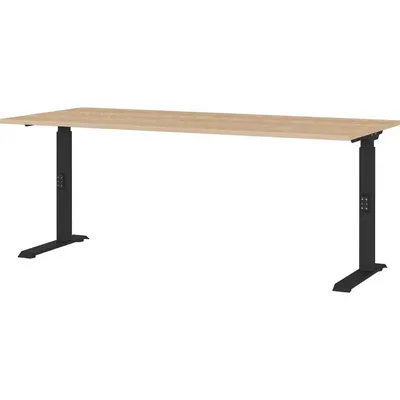Birou reglabil cu blat cu aspect de lemn de stejar 80x180 cm Lissabon – Germania