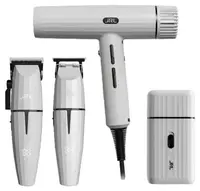 Set pentru tuns și bărbierit JRL - Ghost Kit 3, mașină de tuns, trimer, shaver și uscător de păr, alb