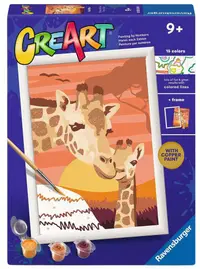Set de pictură pe numere Ravensburger CreArt - O îmbrățișare blândă a girafelor