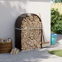 vidaXL Suport pentru bușteni, maro, 80x45x120 cm, oțel galvanizat