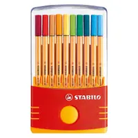Liner 0.4mm, 20culori/set, varf fetru, cu suport, Point 88 Stabilo