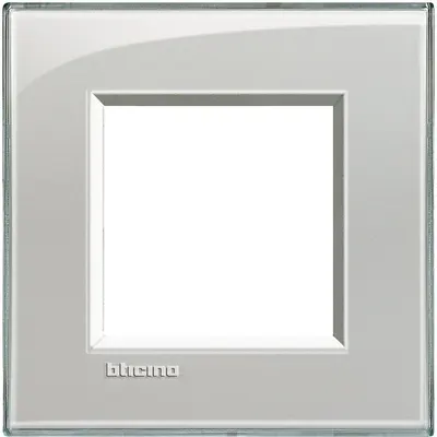 Rama ornament 2 module Bticino Living Light LNA4802KG, gri gheata