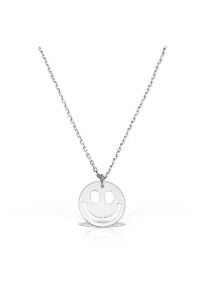 Colier Argint 925 placat cu rodiu cu pandantiv - Smiley Face