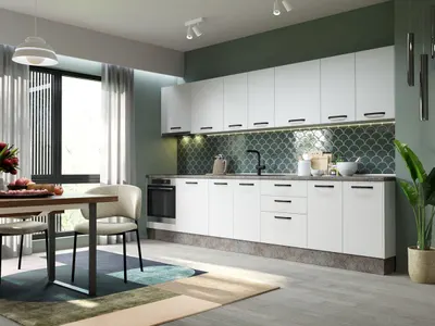Mobila Bucatarie Elva 343.2 cm Alb Perlat - Configuratia 12