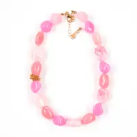 Colier cu margele roz design elegant