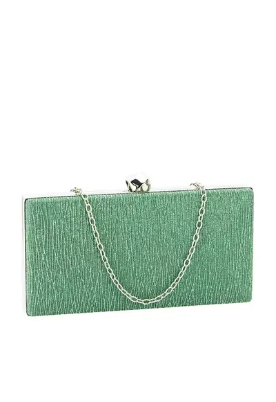 Geanta clutch cu sclipici BYH809 -06 Argintiu Argintiu - Verde - 20x10x3