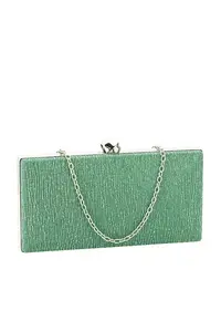 Geanta clutch cu sclipici BYH809 -06 Argintiu Argintiu - Verde - 20x10x3