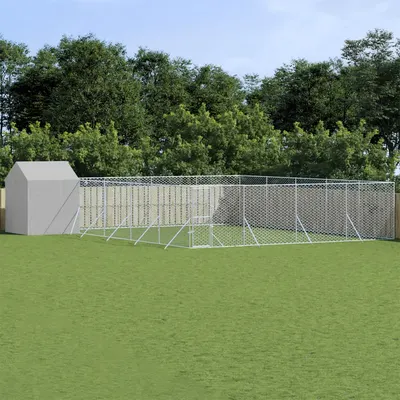 Gossi padoc exterior cu acoperis argintiu 10x10x2,5 m otel galvanizat