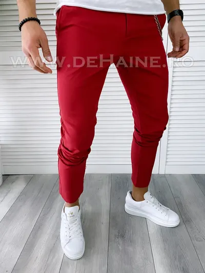 Pantaloni barbati casual regular fit rosii B1750 F3-5 /8-5 E ~