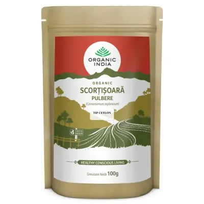 Scorțișoară Tip Ceylon Pulbere, 100% Organic, 100g ECO | Organic India