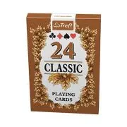 Carti de joc Frunze 24 Classic, Maro, alb, 3 ani+