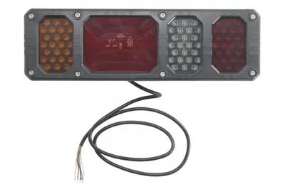 Stop spate stanga HEAVY DUTY (LED, 24V, cu intermitent, cu far de ceata, lumina de marsarier, cu stop, lumina de parcare, reflector, lungime cablu: 1,5m, fixare orizontala, numar conexiuni: 6)